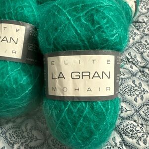SOLD!
Elite La Gran Mohair Yarn in Jade lot of 4